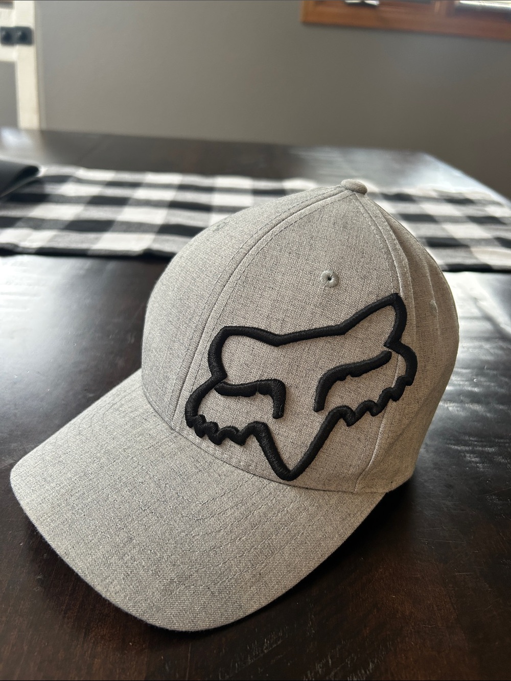 Fox Gray Baseball Cap with Black Fox Head Logo